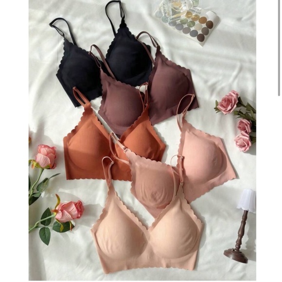 5 Piece Scalloped Seamless Bralettes - Picture 3 of 5